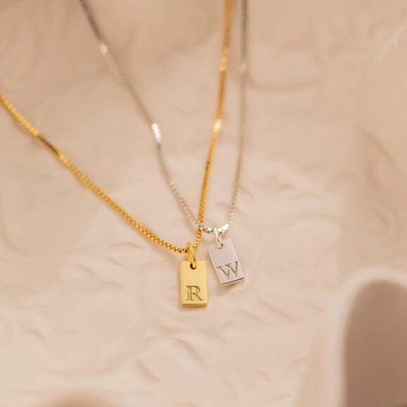 Initial Necklaces for Women Silver Plated Letter Necklace Dainty Silver Name Nec - Picture 6 of 6